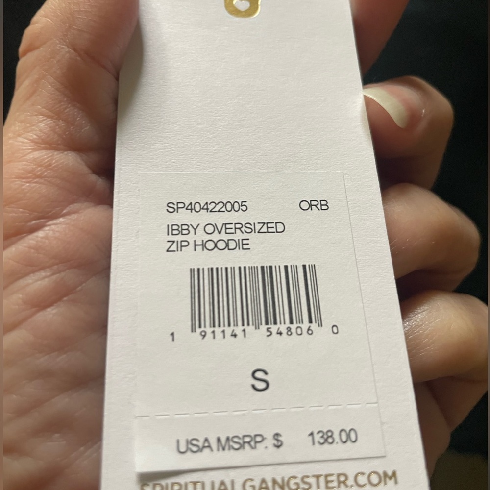 NWT Spiritual Gangster Women's Ibby Oversized Zip Hoodie Orion Blue - Picture 3 of 8